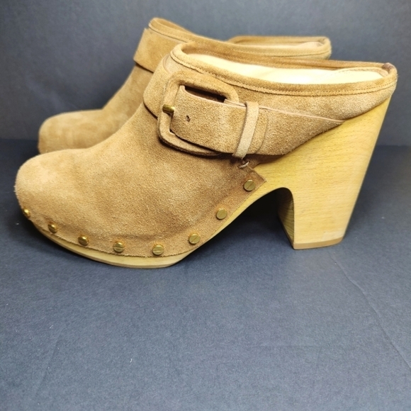 Veronica Beard Dacey Pecan Brown Suede 4 inch Clogs Size 8.5M - Picture 12 of 14